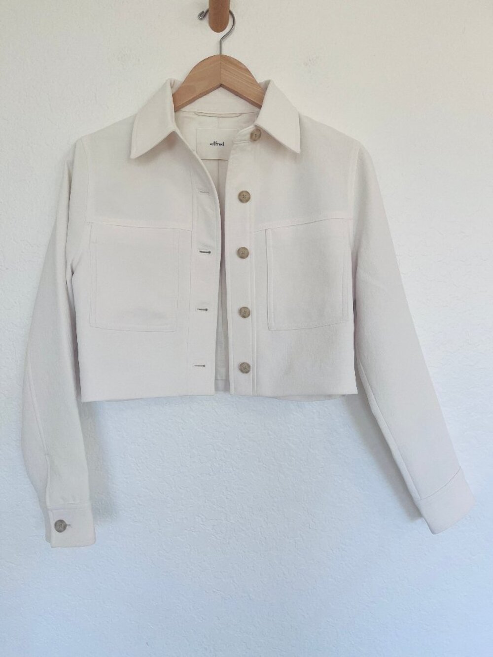 NEW! Artizia Wilfred Little Cropped Jacket Button In Light Birch/Ivory XS - Picture 6 of 16